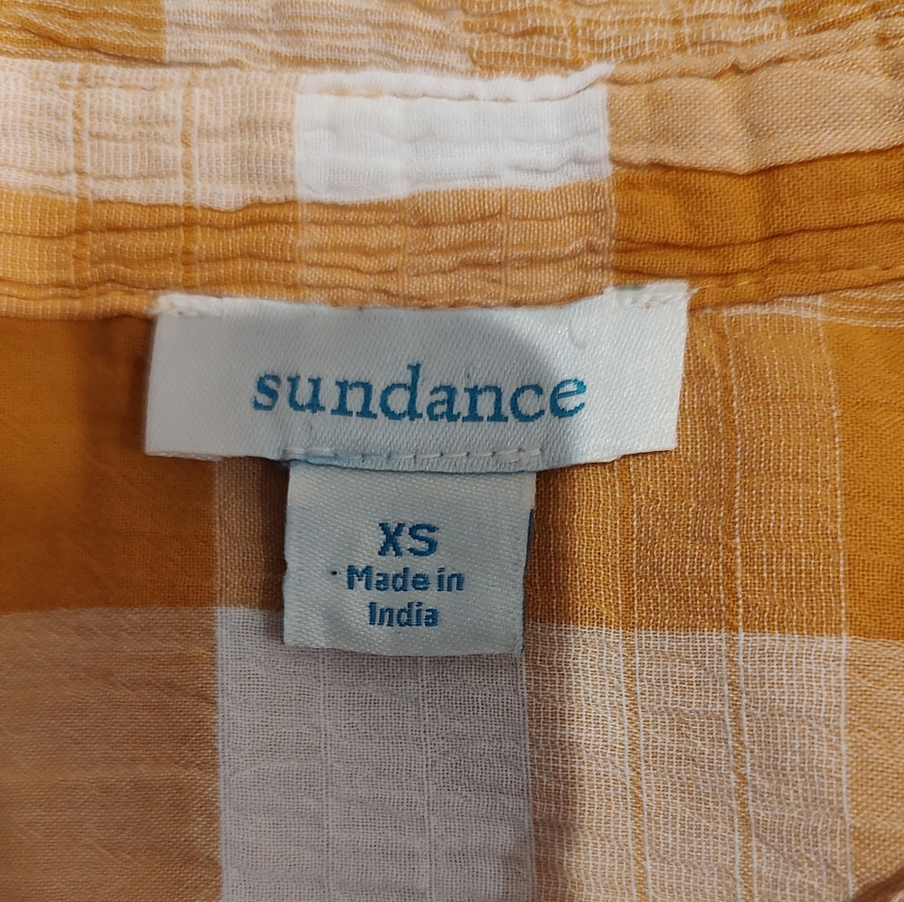 Sundance Lorna Camp Shirt Crinkle Fabric White Roll Sleeve Ruched … - Picture 5 of 11